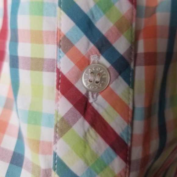 Lacoste button down multicolor gingham si… - Picture 4 of 7